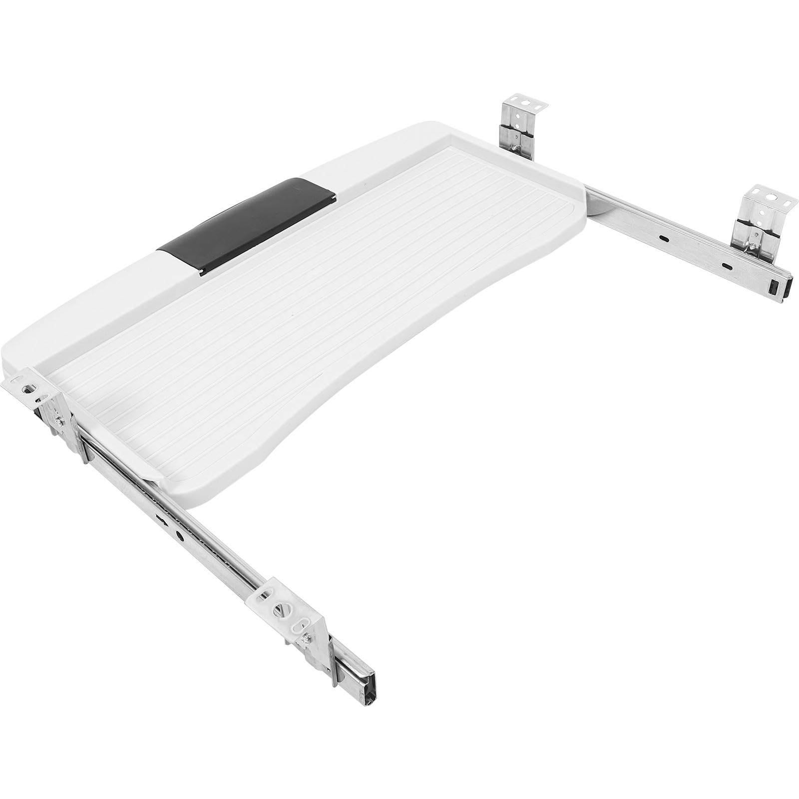 Bandeja deslizante para teclado, soporte de escritorio resistente de 23.6 x 11.8 pulgadas, diseño fácil de empujar, cajón blanco para uso doméstico y oficina, solución que ahorra espacio