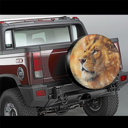 Image of Lion Spare Tire Cover Wheel Protector Weatherproof Wheel Cover Universal Decorative Accessories for Camper RV SUV Travel Trailer 15 inch