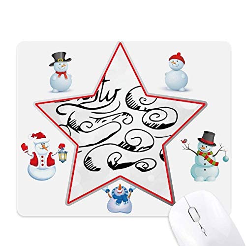Tapis de souris étoile et bonhomme de neige pour bureau chaleureux