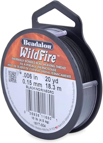 Beadalon Fuego forestal, 0.006 in, 0.006 in, resistencia a la rotura 10 lb  4.5 kg, negro, 20 yd  59.1 ft