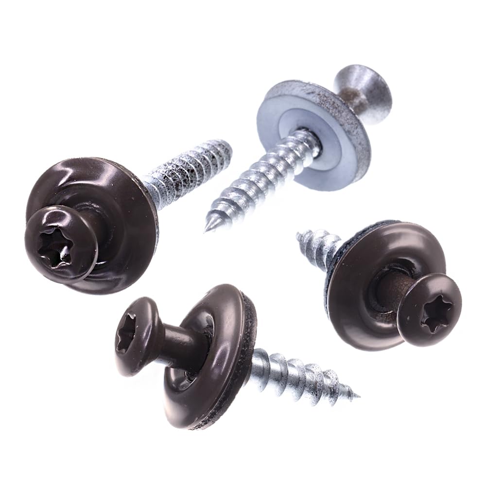 SECCARO Spenglerschraube 4,5 x 60 mm, RAL 8014 sepiabraun, Edelstahl A2, EPDM-Dichtscheibe 15 mm, TX/Innensechsrund, 75 Stück