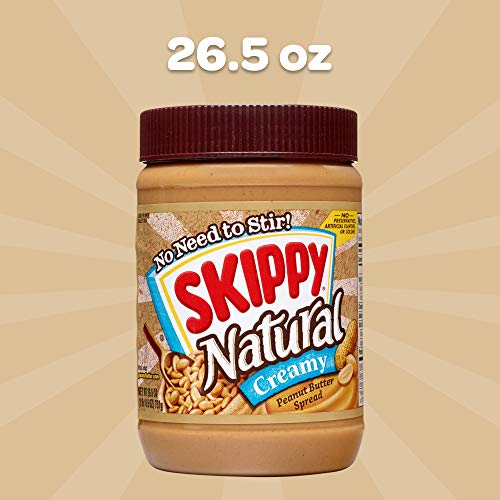 Image of SKIPPY Peanut Butter, Natural Creamy, 26.5 Ounce (Pack of 12)