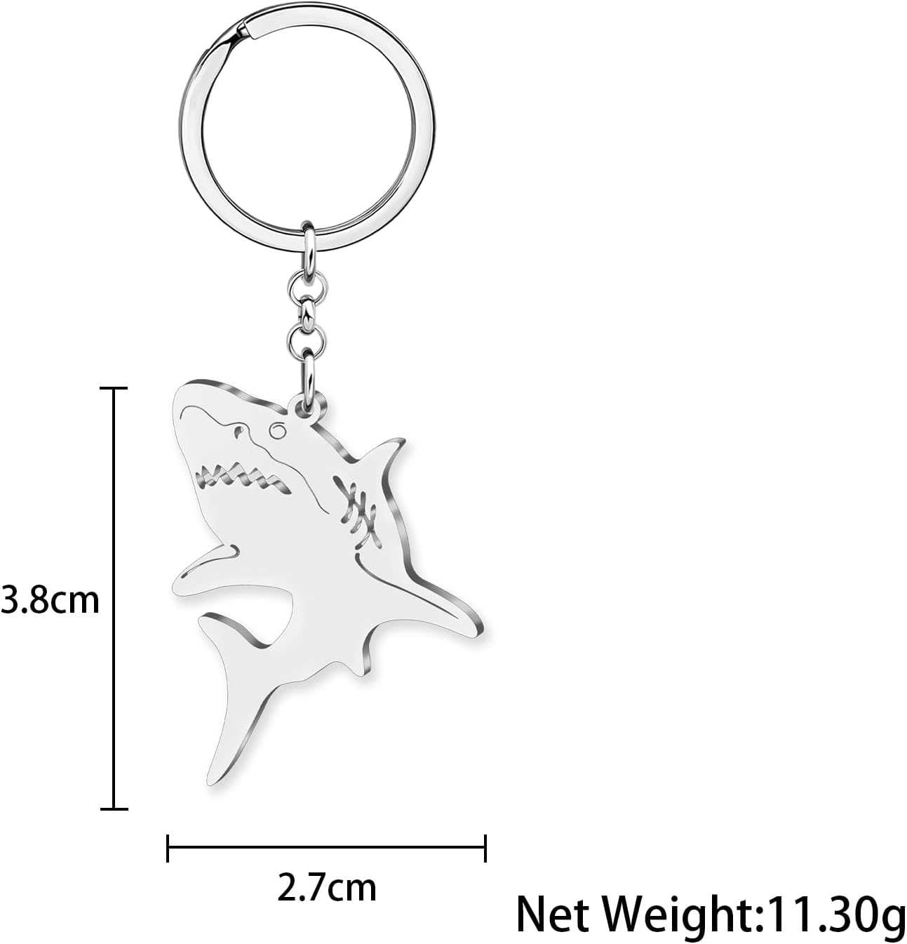 Stainless Steel Sea Turtle Shark Dolphin Fish Keychains Seahorse Crab Keyrings Charms Gifts for Women Girls image 5