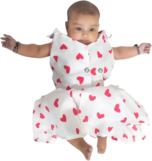 Brink Cup Sleeve Round Neck Frock Dress for Baby Girls (Code - S448) Multicolour