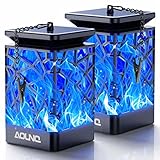 AOUNQ Solar Lanterns Outdoor Waterproof, Upgraded 99 LEDs Hanging Solar Lights for Outside with Auto On/Off & Metal Clip, Blue Flickering Flame Outdoor Lanterns Decorative for Garden Yard, 2 Pack