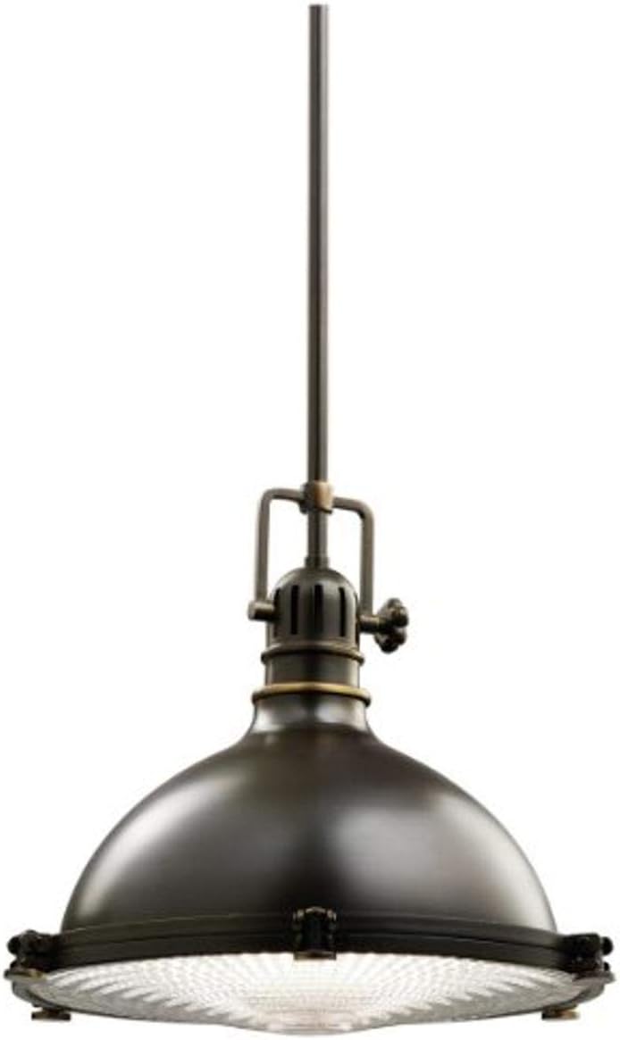 Kichler Hatteras Bay 12" 1 Light Pendant with Clear Fresnel Lens Olde Bronze®