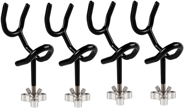 4pcs Sure Grip Steel Boat Rod Holder 20 Degree PVC Coated Steel Wire Fishing Pole Holder