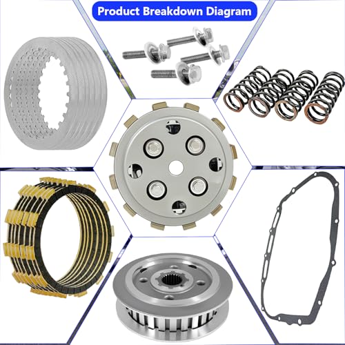 Image of Clutch Kit & Inner Hub & Outer Plate Gasket for Boulevard M50 C50 VL800 | for Boulevard M50B /S50 /C50T, Intruder Volusia 800, 09116-06203, 21441-37400, 21442-37401, 21410-41F00