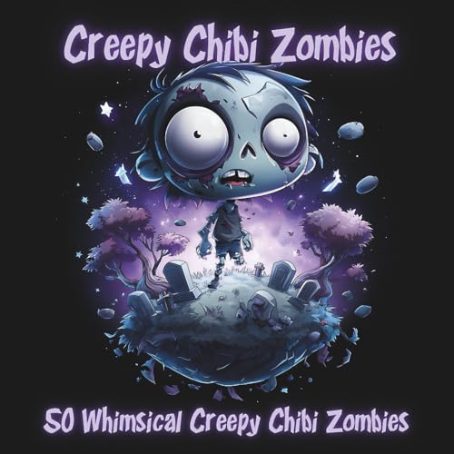 Creepy Chibi Zombies: A Kawaii Chibi Zombie Coloring Book: 50 Cute Yet Creepy Creatures for Adults Who Love Whimsy, Spookiness, 