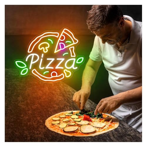 Lumières néon décoratives Open Pizza 36 cm x 47 cm avec variateur d'éclat
