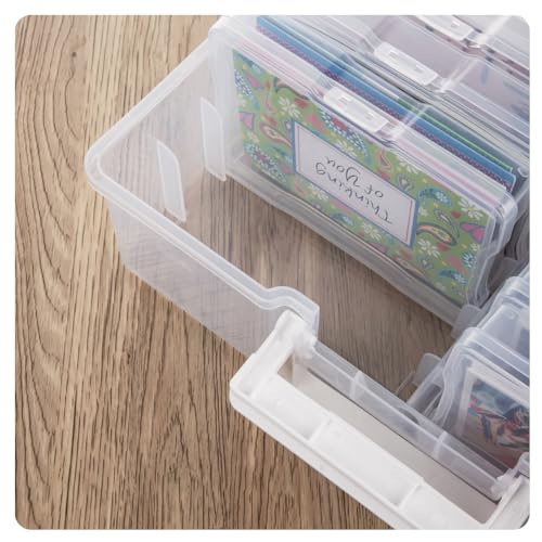 SUNMAIO Caixa de armazenamento de fotos de 10 x 15 cm, capas para fotos e organizador de artesanato
