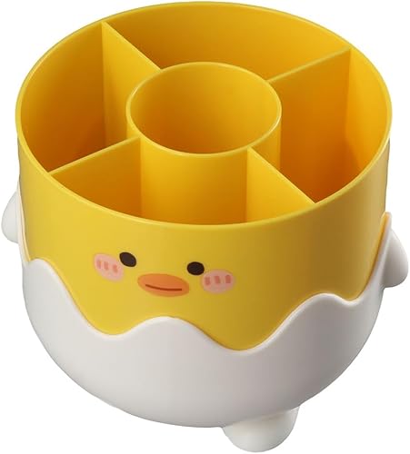 Miniatura 2 de Pequeño soporte para lápices de pato amarillo, lindo vaso para lápices, caja organizadora de papelería de escritorio para oficina en casa