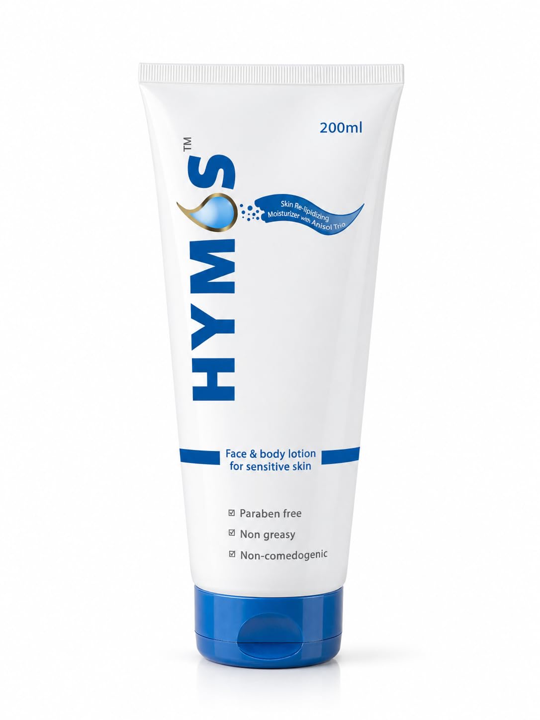 hy-mos skin re-lipidizing face & body lotion for sensitive skin | deep hydration moisturizer with anisol trio | non-greasy, paraben-free, non-comedogenic | daily repair & barrier support lotion, (200ml)