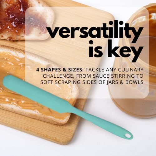 Miniatura 6 de Giftits - Juego de 4 espátulas resistentes al calor para cocinar, sin BPA, antiadherentes, aptas para lavavajillas, juego de espátulas de silicona