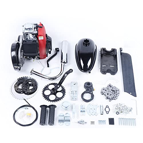 49CC Motorized Bicycle Kit Bike Engine Kit Single Cylinder 4-Stroke Gas Petrol Motorized Bike Engine Scooter w/Double Chain Drive Fits Most 26