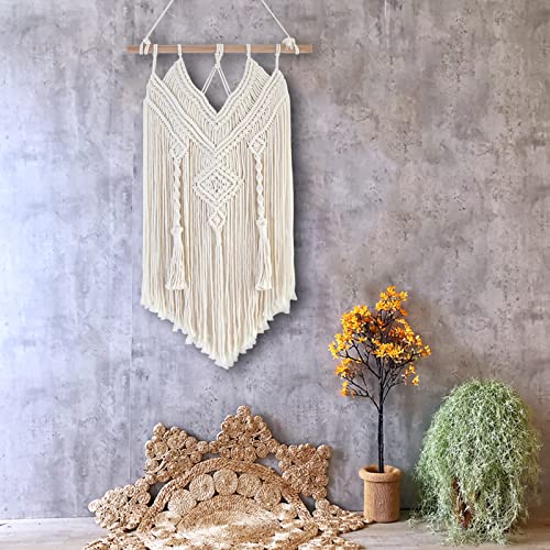 gramiibeau Boho Deco Tapisserie murale en macramé Décoration murale pour chambre à coucher, décoration murale en macramé, 35 x 65 cm Cover