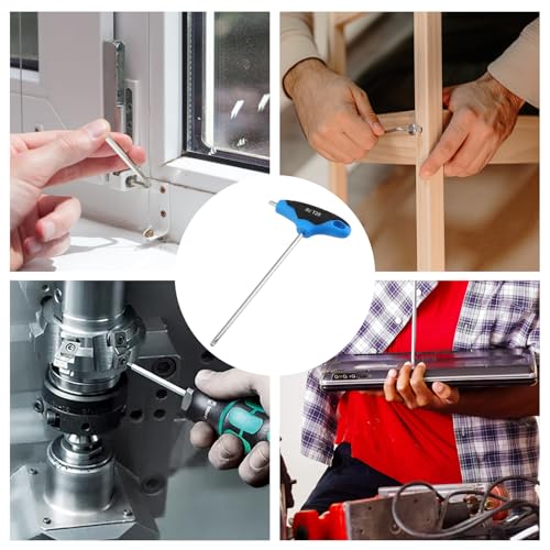 Image of Antrader T25 Torx Screwdriver,Anti Tamper Proof Torx Key,S2 Steel T-Handle Dual End Wrench-2Pcs (Blue)
