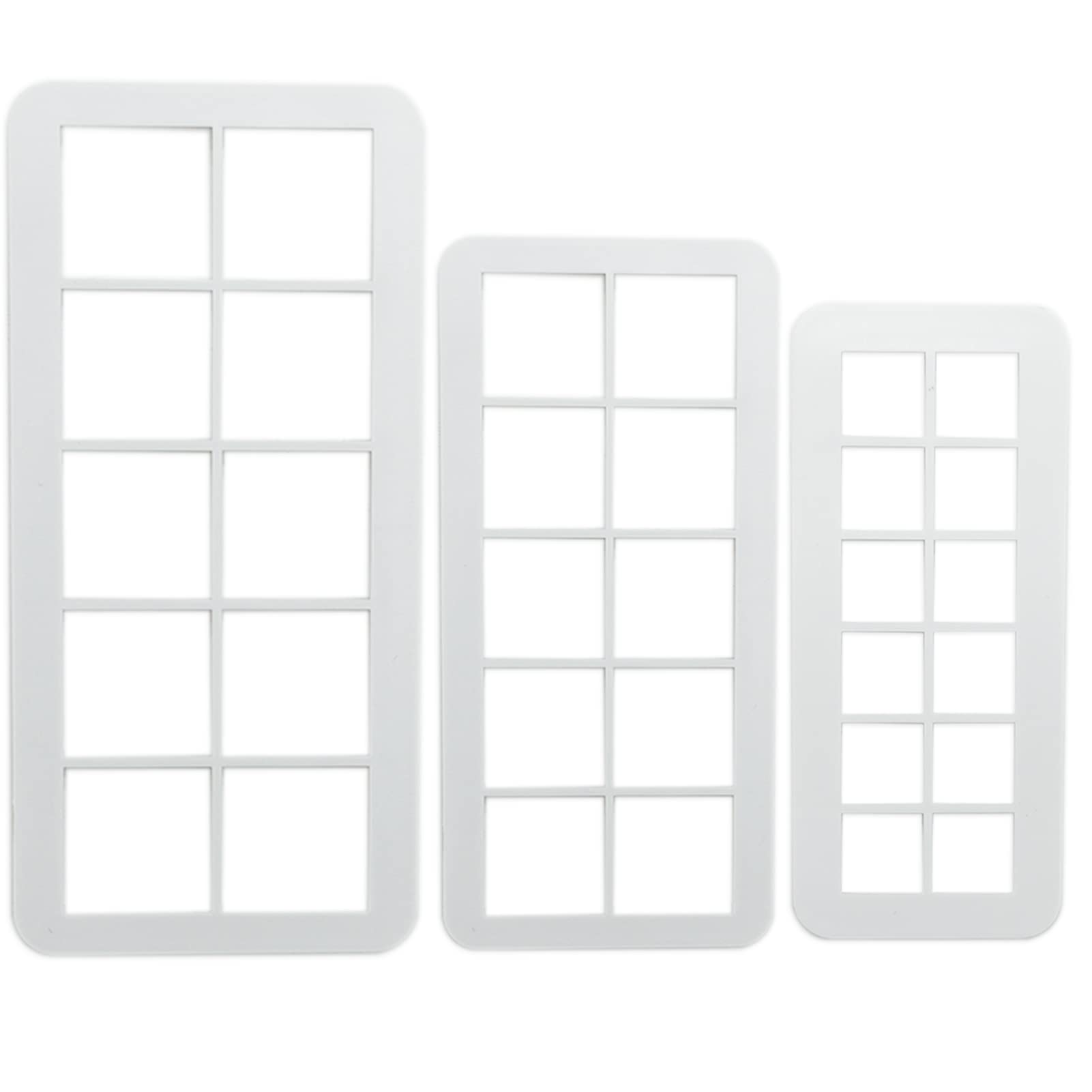 Moules Fondant Géométriques Lot 3 Emporte-pièces Carrés + 3 Grattoirs - Pour Fondant Et Biscuits - Tailles 6,5cm à 19cm - Plastique Alimentaire Emporte-pièces Carrés Pâtisserie