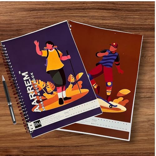 Image of Premium Spiral Notebook Plain A4 Size, Unruled 70 GSM Paper, 200 Pages, Multipack with college and school Office Stationery Student Supplies Creative Pack of (Pack of 2)