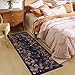 Rugcomf Runner Rug for Kitchen Rug Non Slip 2'6''x8' Rugs with Rubber Backing Soft Floral Butterfly Carpet for Kitchen Laundry Bedroom Bathroom, Night Blue