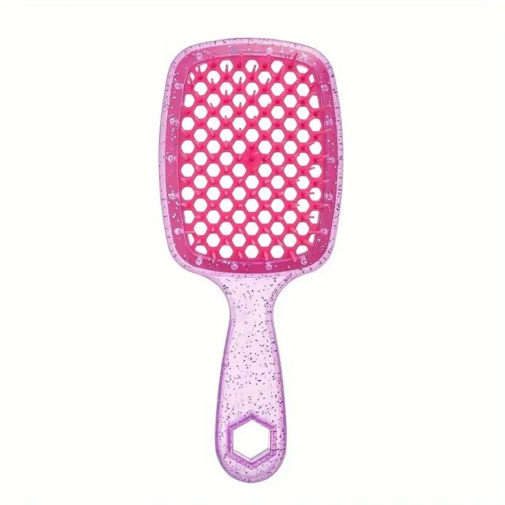 All-In-One Detangling Brush: Flexible Bristles, Gentle Tangle Release, and Hollow Comb Teeth for Effortless Dry and Wet Hair Care (French Rose)