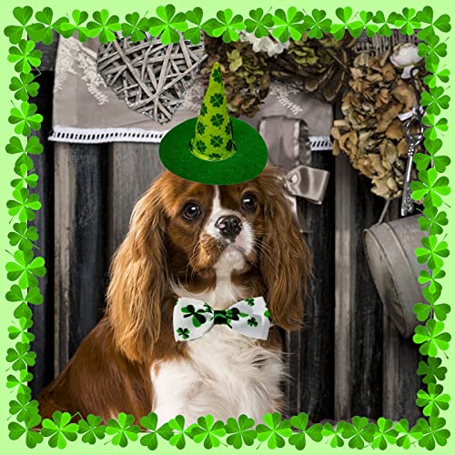 St Patricks Day Dog Costume,St Patrick's Day Cat Dog Hat With Collar,Green Shamrock Cat Dog Hat,St Patricks Day Puppy Outfit Bow Tie,St Patrick Costume For Dogs Puppy Cat Pet Party Dress-Up Cosplay #TOP2