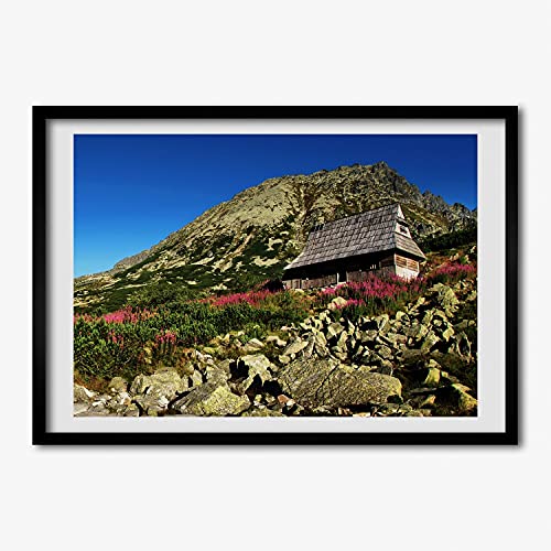 Tableau décoratif 70x50 cm Tulup avec cadre en bois moderne aspect peinture premium