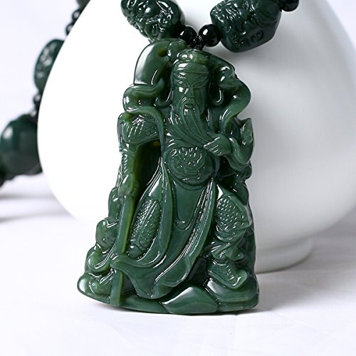 Men Pendant Necklaces Pure natural hand carved qing jade dragon necklace pendant - Image 5