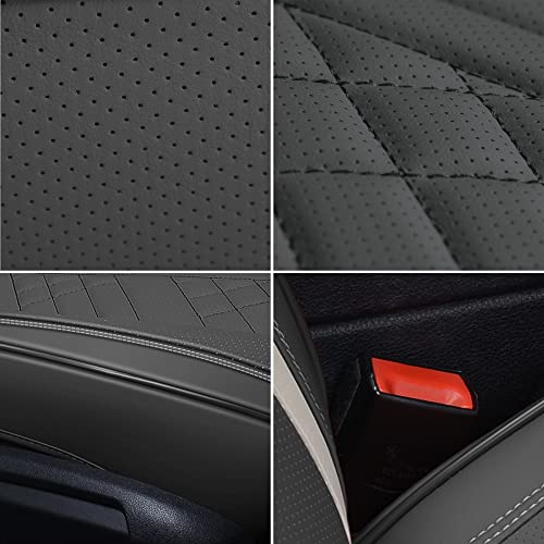 Image of GXT Deluxe Faux Leather Full Coverage Car Seat Cover Anti-Slip Universal Fits for Sedans SUV Pick-up Truck with Headrests,Interior Accessories(Dark Grey)