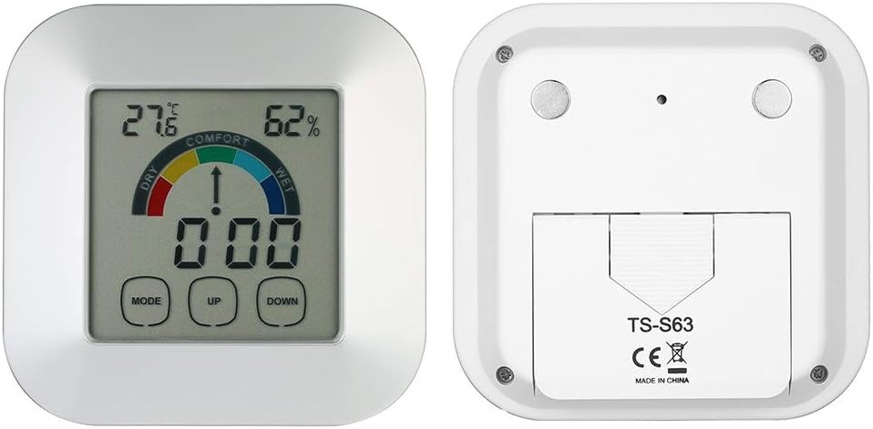 Digital Thermometer Hygrometer Comfort Indication Smart Touchscreen Colorful Screen Backlight Indoor Weather Station Clock