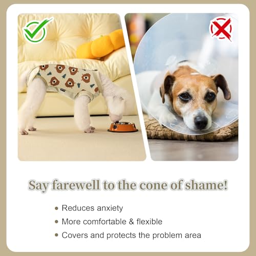 Image of Dog Recovery Suit for Female Male Dogs, Dog Onesie for Spay Neuter,Pet Zip Up Recovery Shirt, Substitute E-Collar & Cone,Anti-Licking Breathable Onesie for Small Medium Large Dogs