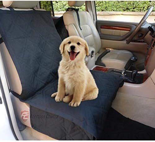 Deluxe Quilted and Padded Dog Car Single Seat Cover with Comforting Fabric and Non-Slip Backing Best for Cars Trucks and SUVs -Travel…