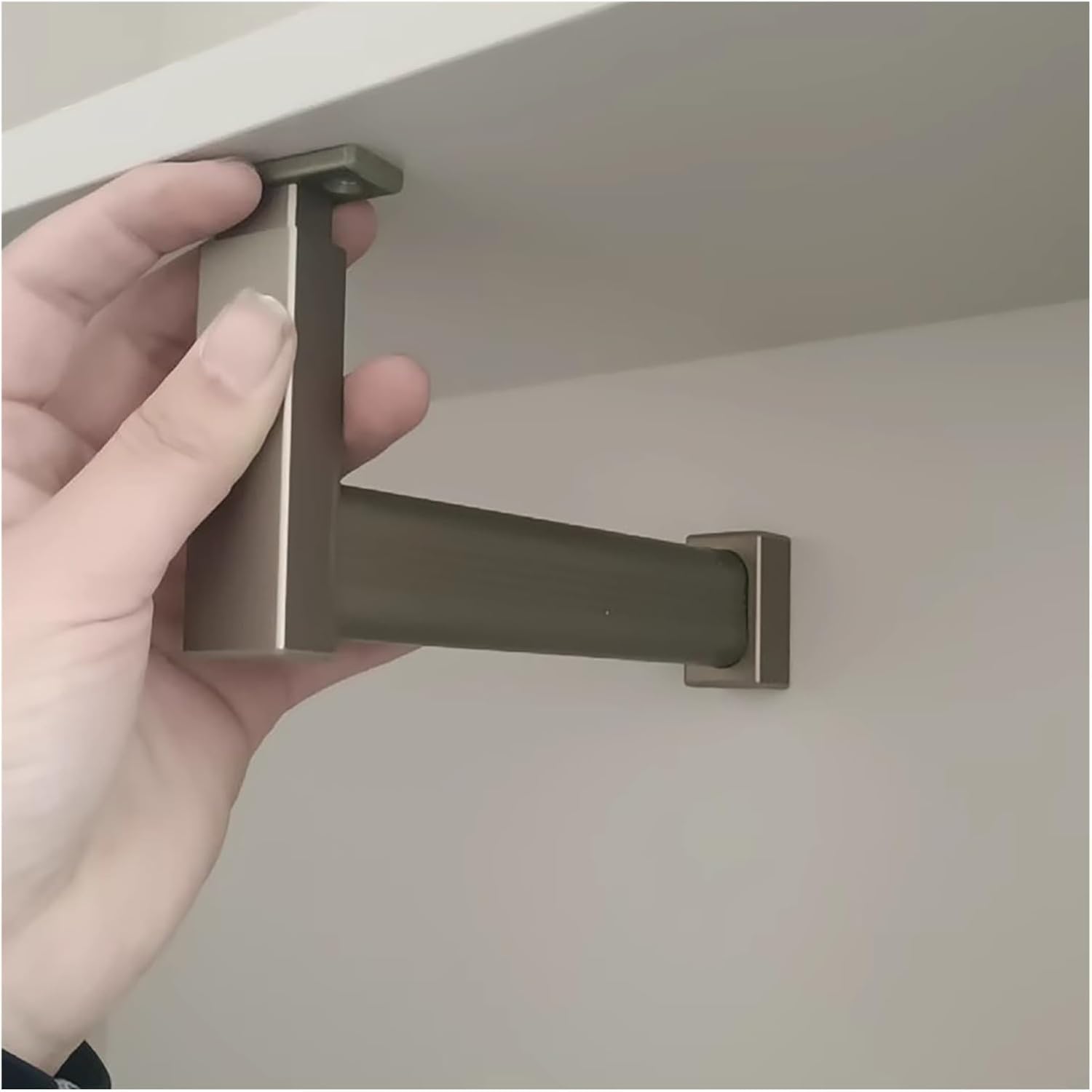 Long Short Hanging Rod for Closet 30 36 40 42 48 Inch, Silver Black Wardrobe Poles for Hanging Clothes with Brackets, Cut to Size Heavy Duty Aluminum Closet Bar(Champagne,65cm/25.6in)