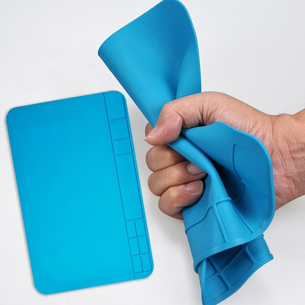 Tappetino Saldatura Silicone Professionale 45x30cm Con Scale E Porta Viti - Per Riparazione Smartphone, Orologi, Dispositivi Elettronici