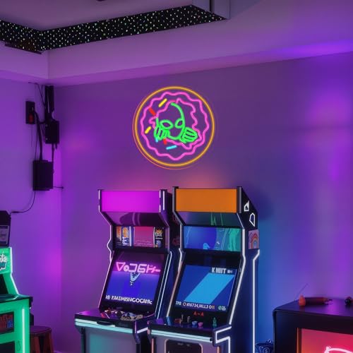 Image of Alien Eat Tacos Neon Sign Colorful LED Wall Light for Restaurant Decor | 12.5IN*12.5IN,Five level brightness adjustment,USB powered,For Restaurant,Kitchen,Store,Snack,Shop,Party,Business