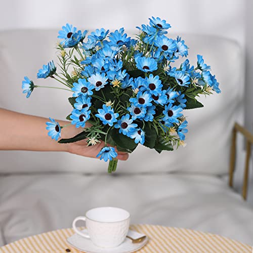 Joanwe 5 Bundles Blue Fake Flowers,Artificial Flowers For Home Decor #TOP7