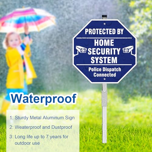 Panneau Protected By Home Security System étanche pour sécuriser un jardin - 5