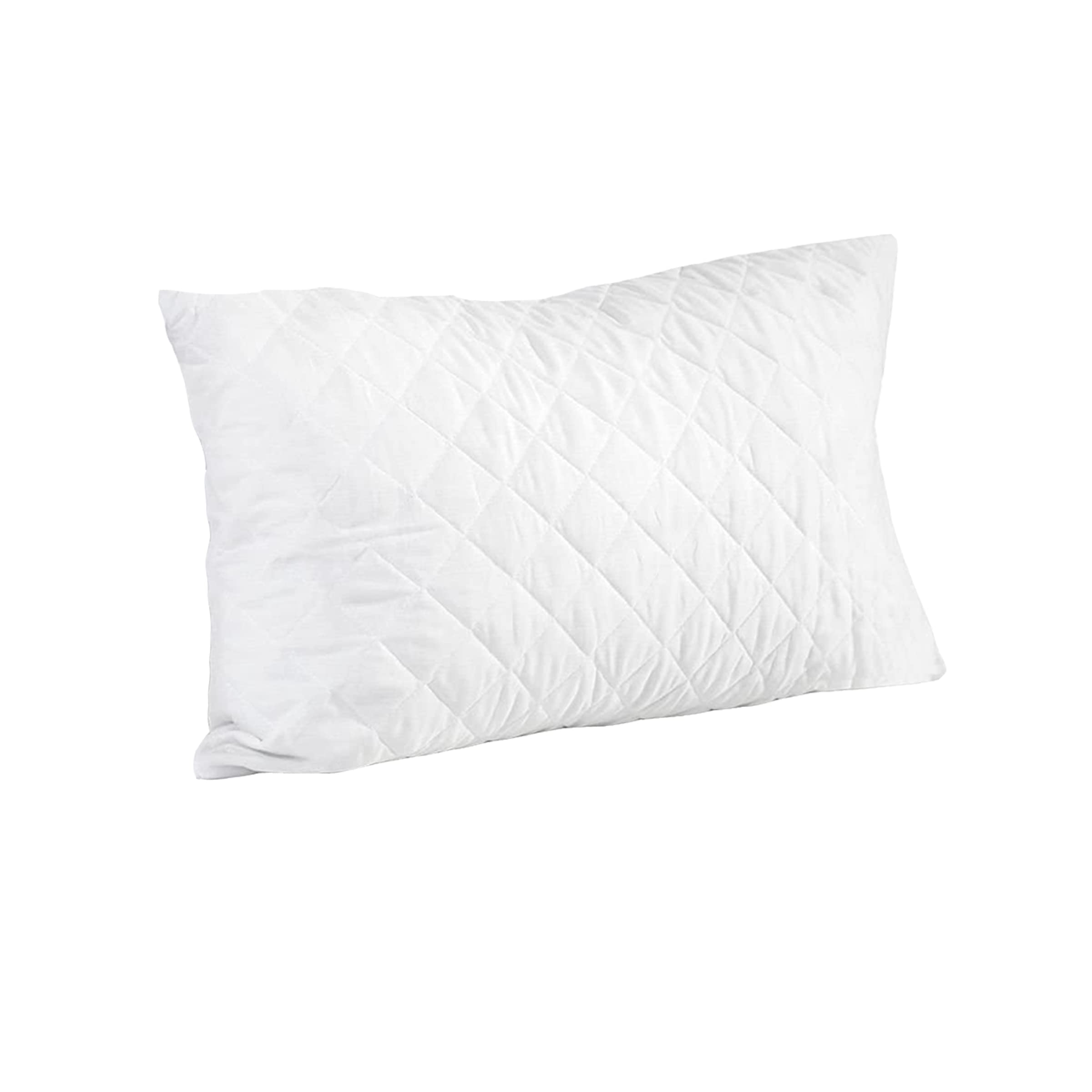 Hotel Quality Quilted Pillow Set of 1- Hollow Fibre Filled Soft Cushion - Standard Size Anti Allergenic Bed Pillows