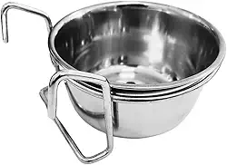 Chalesco Comedouro Suporte Simples 300 ml para Pássaros Aço Inoxidável