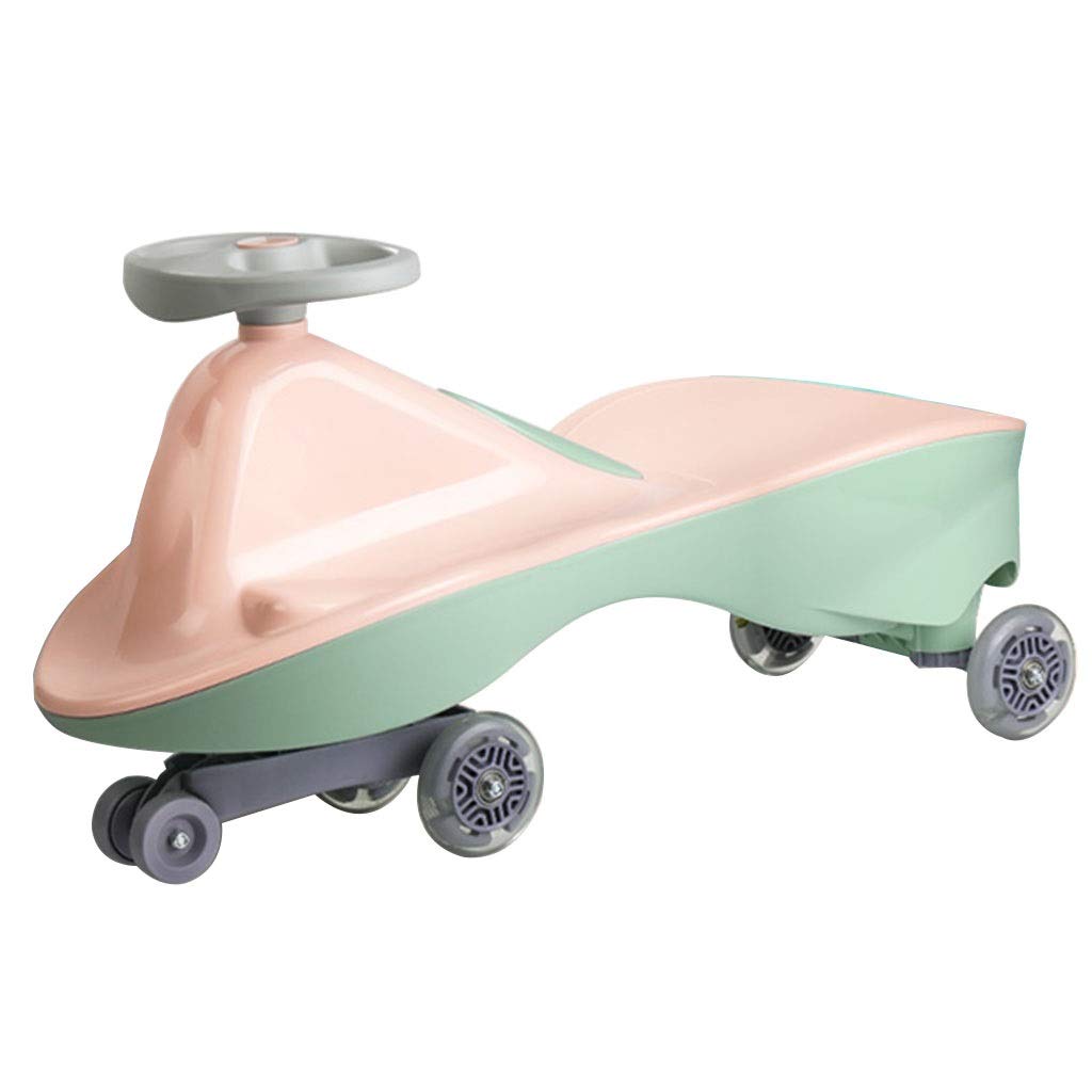 Scooters Tricycles Children's Swing car Tricycle Twist car Silent Magnetic Flash Wheel 1-6 Years Old Bearing Weight 110kg Toy Gift (Color : Pink, Size : 3770.530cm)