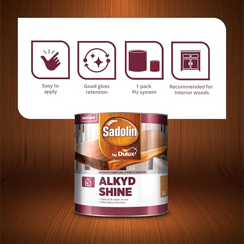 Image of Dulux Sadolin Alkyd 1KPU Clear Wood Polish for interior & exterior surfaces, Gloss Finish, Brushable Wood Finish for all kinds of wood | 4 Litres