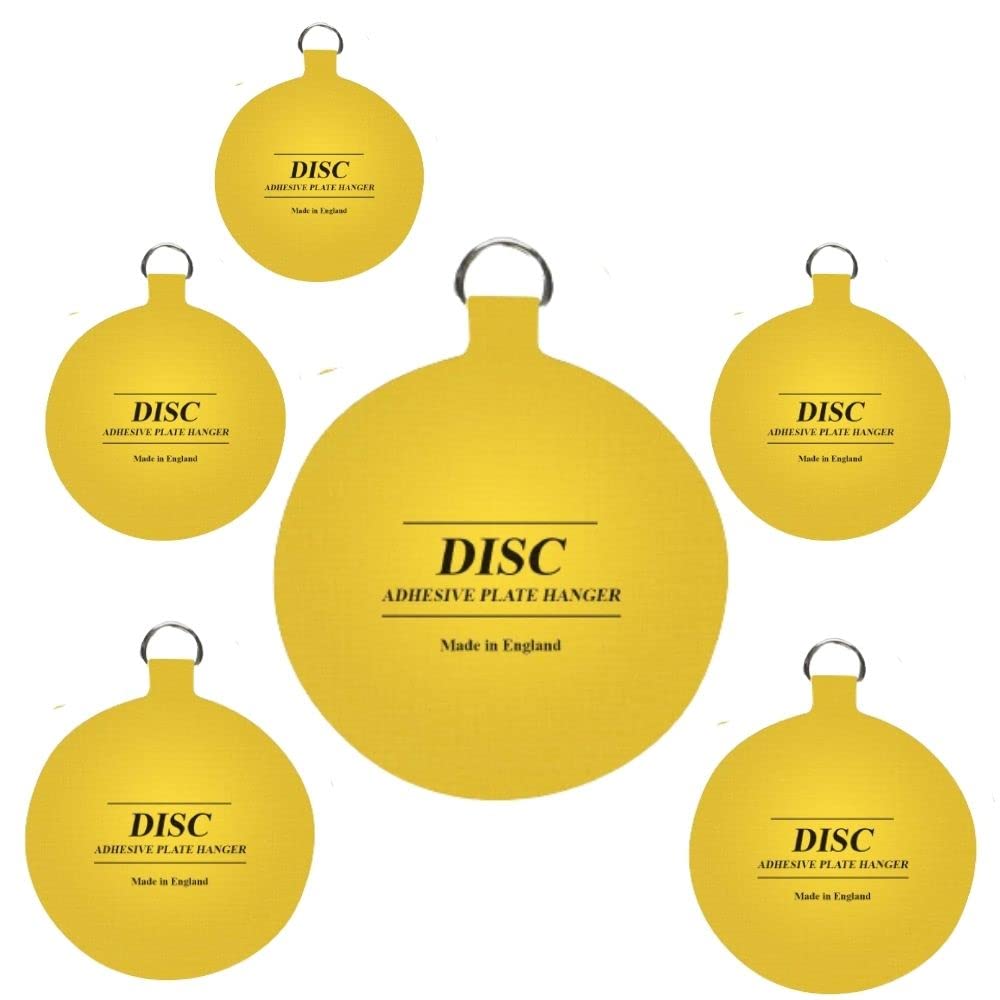 Disc Hanger for Walls - Strong Invisible 30mm Plate Holder Pack of 5 Self Adhesive Stick on Hooks for Picture Hanging, Wall Plate Decoration