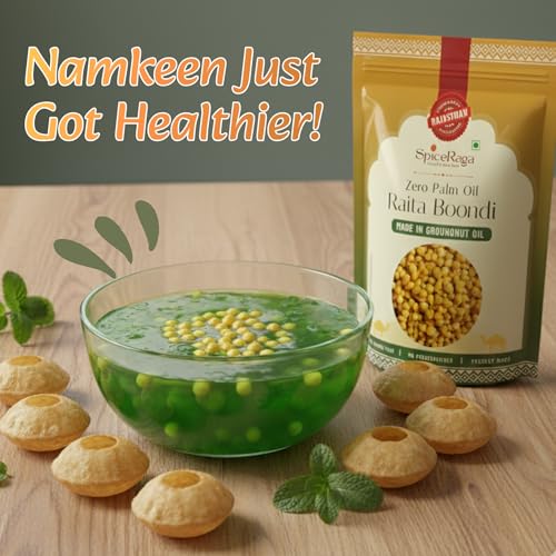 Image of SpiceRaga Bikaneri Bhujia 1kg + Raita Boondi 160g | No Palm Oil | Pure Groundnut Oil | No Trans Fat | Crispy Traditional Namkeen | Authentic Bikaner Taste