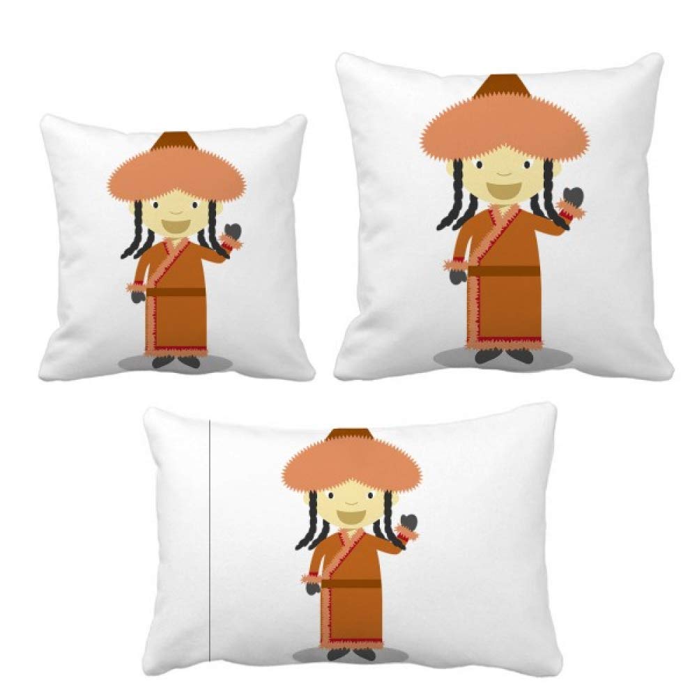 Housse de coussin Mongolie smiley décorative pour canapé salon