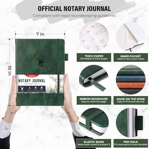 Carnet de notaire vert 236 entrées journal public actes 120g - 3
