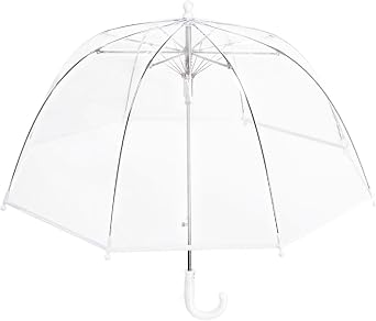 Clear Bubble Umbrellas for Rain,Transparent Dome Safety Windproof Umbrella with Easy-Grip Hook Handle for Christmas Gift