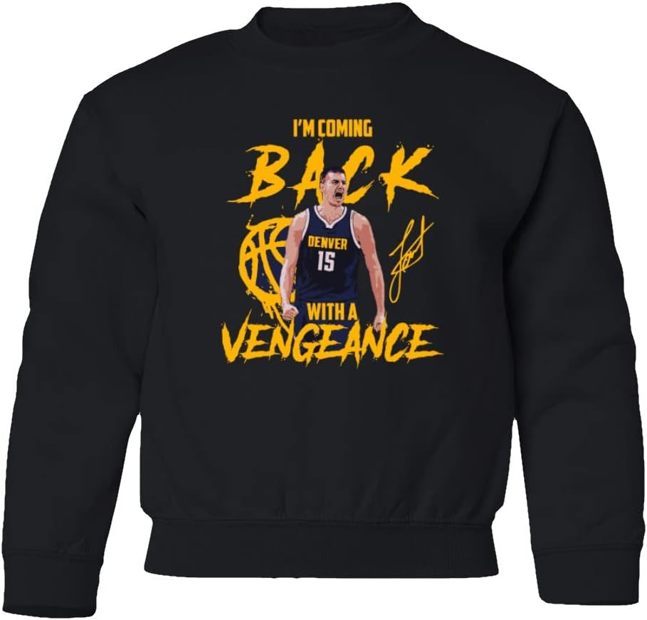 Jokic Coming Back with A Vengeance Denver Youth Crewneck Sweater