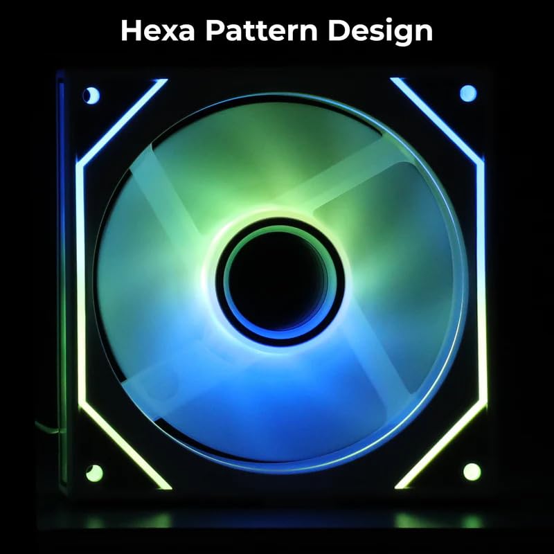Image of NEXSA 120mm ARGB Cabinet Cooling Fan Infinity Mirror RGB PC Case Cooler | Features an infinity mirror addressable RGB design with automated PWM speed regulation loops. Low noise operation.