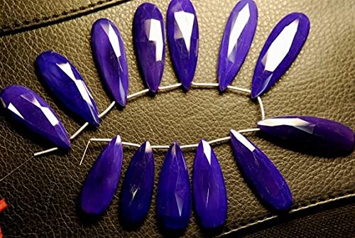 Calcédoine violette perles poires pour boucles doreilles de soirée