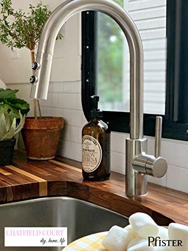 Miniatura 3 de Pfister Stellen - Grifo de cocina con pulverizador extraíble, mango único, arco alto, acabado de acero inoxidable, LG529SAS